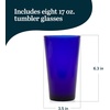 image:image16 Oz Ascent Black Ribbon Drinking Glasses Set of 8Cobalt Flare