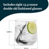 image:imageLibbey Ascent Black Ribbon Rocks Drinking Glasses Set of 8 Glass Drinking Glasses with Curvature Versatile Glassware Set for Parties and MoreBlack Ribbon