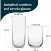 image:imageLibbey Ascent Black Ribbon Tumbler and Rocks Drinking Glasses Set of 16 Glass Drinking Glasses with Curvature Versatile Glassware Set for Daily Use02  Polaris Axis