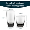 image:imageLibbey Ascent Black Ribbon Tumbler and Rocks Drinking Glasses Set of 16 Glass Drinking Glasses with Curvature Versatile Glassware Set for Daily Use03  Classic Smoke