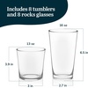 image:imageLibbey Ascent Black Ribbon Tumbler and Rocks Drinking Glasses Set of 16 Glass Drinking Glasses with Curvature Versatile Glassware Set for Daily Use07  Preston
