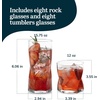 image:imageLibbey Ascent Black Ribbon Tumbler and Rocks Drinking Glasses Set of 16 Glass Drinking Glasses with Curvature Versatile Glassware Set for Daily Use10  Rhombus