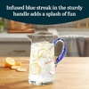 image:imageLibbey Atlantis Clear Glass Pitcher with Handle for Water amp Juice 73 OzCabos Blue