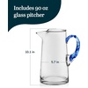 image:imageLibbey Atlantis Clear Glass Pitcher with Handle for Water amp Juice 73 OzCabos Blue