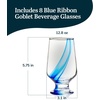 image:imageLibbey Blue Ribbon Goblet Glasses Artisan Inspired Durable Water Goblets Set of 8 Clear Stemmed Water Glasses to Showcase Sodas Cocktails