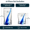 image:imageLibbey Blue Ribbon Tumbler amp Rocks Drinking Glasses Set of 16 Dimpled Cups02  Blue Ribbon