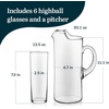 image:imageLibbey Carolina Entertaining Set with 6 Glass Goblets 1625 oz and 90 oz Large Glass Pitcher Clear Elegant Water Goblets Modern Lemonade Jar Drinkware SetBoozy Brunch
