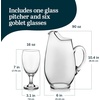 image:imageLibbey Carolina Entertaining Set with 6 Glass Goblets 1625 oz and 90 oz Large Glass Pitcher Clear Elegant Water Goblets Modern Lemonade Jar Drinkware SetCarolina