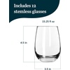 image:imageLibbey Hammered Stemless Wine Glasses Set of 8 1775ounce DishwasherSafe Chiseled Textured Glassware Set All Purpose Wine Glasses for Everyday UseAll Purpose 12