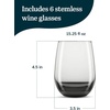 image:imageLibbey Hammered Stemless Wine Glasses Set of 8 1775ounce DishwasherSafe Chiseled Textured Glassware Set All Purpose Wine Glasses for Everyday UseClassic Smoke 6 1525 oz