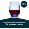 image:imageLibbey Hammered Stemless Wine Glasses Set of 8 1775ounce DishwasherSafe Chiseled Textured Glassware Set All Purpose Wine Glasses for Everyday UseClassic Blue 6 1525 oz