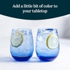 image:imageLibbey Hammered Stemless Wine Glasses Set of 8 1775ounce DishwasherSafe Chiseled Textured Glassware Set All Purpose Wine Glasses for Everyday UseClassic Blue 6 1525 oz