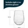 image:imageLibbey Hammered Stemless Wine Glasses Set of 8 1775ounce DishwasherSafe Chiseled Textured Glassware Set All Purpose Wine Glasses for Everyday UseHammered 8 17 oz