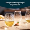 image:imageLibbey Hammered Stemless Wine Glasses Set of 8 1775ounce DishwasherSafe Chiseled Textured Glassware Set All Purpose Wine Glasses for Everyday UseHammered 8 17 oz
