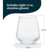 image:imageLibbey Hammered Stemless Wine Glasses Set of 8 1775ounce DishwasherSafe Chiseled Textured Glassware Set All Purpose Wine Glasses for Everyday UseHammered 8 1775 oz