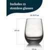 image:imageLibbey Hammered Stemless Wine Glasses Set of 8 1775ounce DishwasherSafe Chiseled Textured Glassware Set All Purpose Wine Glasses for Everyday UseMoonstone Grey 12