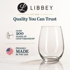 image:imageLibbey Hammered Stemless Wine Glasses Set of 8 1775ounce DishwasherSafe Chiseled Textured Glassware Set All Purpose Wine Glasses for Everyday UseRed  White 12