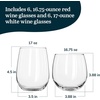 image:imageLibbey Hammered Stemless Wine Glasses Set of 8 1775ounce DishwasherSafe Chiseled Textured Glassware Set All Purpose Wine Glasses for Everyday UseStemless Red  White 12