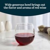 image:imageLibbey Hammered Stemless Wine Glasses Set of 8 1775ounce DishwasherSafe Chiseled Textured Glassware Set All Purpose Wine Glasses for Everyday UseStemless Bowl Red 8 1675 oz
