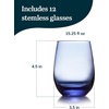 image:imageLibbey Hammered Stemless Wine Glasses Set of 8 1775ounce DishwasherSafe Chiseled Textured Glassware Set All Purpose Wine Glasses for Everyday UseTidal Blue 12