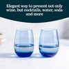 image:imageLibbey Hammered Stemless Wine Glasses Set of 8 1775ounce DishwasherSafe Chiseled Textured Glassware Set All Purpose Wine Glasses for Everyday UseTidal Blue 12