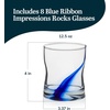 image:imageLibbey Lava Rocks Glasses Set Free Form Glassware Drinking Glasses Set of 8 Tactile AllPurpose Dishwasher Safe Glasses for Cocktail PartiesBlue Ribbon L