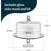 image:imageLibbey Selene Glass Cake Stand with Dome Lid Footed Dessert Serving DishSelene Glass