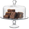 image:imageLibbey Selene Glass Cake Stand with Dome Lid Footed Dessert Serving DishSelene Glass