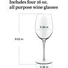 image:imageLibbey Signature Kentfield Balloon Wine Glasses 24 Oz Elegant Large Red Wine Glasses Set of 4 Long Stem Glass Wine Glasses for Weddings Birthdays and MoreEstate Gift Box