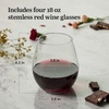 image:imageLibbey Signature Kentfield Balloon Wine Glasses 24 Oz Elegant Large Red Wine Glasses Set of 4 Long Stem Glass Wine Glasses for Weddings Birthdays and MoreStemless Red