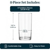 image:imageLibbey Signature Kentfield Glass Tumbler Set of 8 Elegant Heavy Base Glass Tumblers with Wide Rim Tapered 16 oz Drinkware Set for Water and DrinksHeavy Base