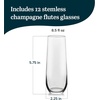 image:imageLibbey Signature Stratford Champagne Flute Glasses Set of 4 Artful Lavish Stemmed Wine Glasses 8 oz Sparkling Wine Glasses for Weddings BirthdaysStemless Flute 12