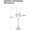 image:imageLibbey Signature Stratford Champagne Flute Glasses Set of 4 Artful Lavish Stemmed Wine Glasses 8 oz Sparkling Wine Glasses for Weddings BirthdaysStratford Flute 4