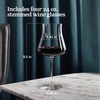 image:imageLibbey Signature Stratford Wine Glasses Set of 4 24 oz Unique Red Wine Glasses Stemmed Large Wine Glass Set