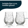 image:imageLibbey Tiki Rocks Glass Cups Set Vintage Drink Ware Set of 4 Exotic Dishwasher Safe Old Fashioned Glass Set for Backyard Luau or Pool PartyTiki Faces