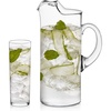 image:imageLibbey Carolina Entertaining Set with 6 Glass Goblets 1625 oz and 90 oz Large Glass Pitcher Clear Elegant Water Goblets Modern Lemonade Jar Drinkware SetBoozy Brunch
