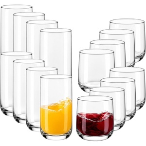 image:imageLibbey Ascent Black Ribbon Tumbler and Rocks Drinking Glasses Set of 16 Glass Drinking Glasses with Curvature Versatile Glassware Set for Daily Use01  Ascent