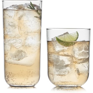 image:imageLibbey Ascent Black Ribbon Tumbler and Rocks Drinking Glasses Set of 16 Glass Drinking Glasses with Curvature Versatile Glassware Set for Daily Use02  Polaris Axis