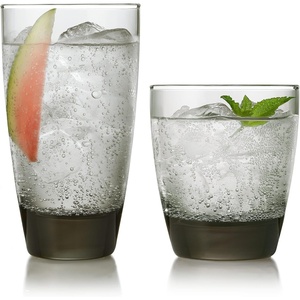 image:imageLibbey Ascent Black Ribbon Tumbler and Rocks Drinking Glasses Set of 16 Glass Drinking Glasses with Curvature Versatile Glassware Set for Daily Use03  Classic Smoke