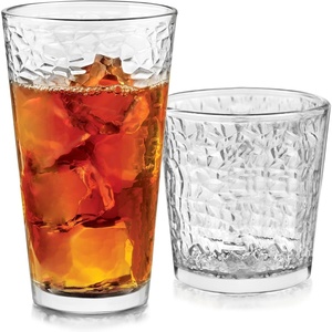 image:imageLibbey Ascent Black Ribbon Tumbler and Rocks Drinking Glasses Set of 16 Glass Drinking Glasses with Curvature Versatile Glassware Set for Daily Use06  Yucatan Frost