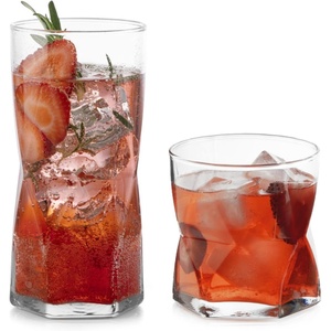 image:imageLibbey Ascent Black Ribbon Tumbler and Rocks Drinking Glasses Set of 16 Glass Drinking Glasses with Curvature Versatile Glassware Set for Daily Use10  Rhombus