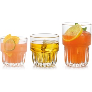 image:imageLibbey Blue Ribbon Tumbler amp Rocks Drinking Glasses Set of 16 Dimpled Cups12  Everest