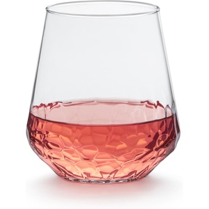 image:imageLibbey Hammered Stemless Wine Glasses Set of 8 1775ounce DishwasherSafe Chiseled Textured Glassware Set All Purpose Wine Glasses for Everyday UseHammered 8 1775 oz