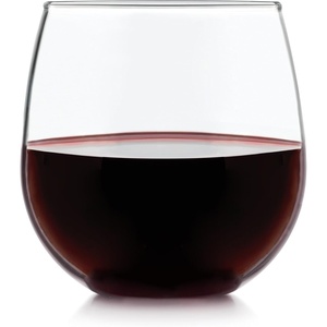 image:imageLibbey Hammered Stemless Wine Glasses Set of 8 1775ounce DishwasherSafe Chiseled Textured Glassware Set All Purpose Wine Glasses for Everyday UseStemless Bowl Red 8 1675 oz