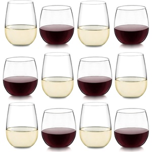 image:imageLibbey Hammered Stemless Wine Glasses Set of 8 1775ounce DishwasherSafe Chiseled Textured Glassware Set All Purpose Wine Glasses for Everyday UseStemless Red  White 12