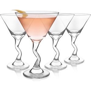 image:imageLibbey Paneled Martini Glasses Set of 4 95 Oz Fine Ribbed Modern Martini Glasses Dishwasher Safe Martini Cocktail Glasses for Cocktail PartiesZ Stem 4