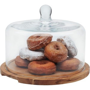 image:imageLibbey Selene Glass Cake Stand with Dome Lid Footed Dessert Serving DishFlat Round