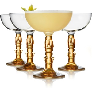 image:imageLibbey Tiki Coupe Cocktail Glasses Vintage Style Polynesian Inspired Coupe Martini Glasses Set of 4 Tropical Bar Glassware Set for Cocktail PartyTiki 4