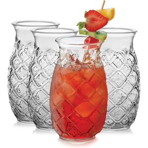 image:imageLibbey Tiki Rocks Glass Cups Set Vintage Drink Ware Set of 4 Exotic Dishwasher Safe Old Fashioned Glass Set for Backyard Luau or Pool PartyTiki Pineapple