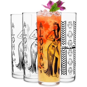 image:imageLibbey Tiki Rocks Glass Cups Set Vintage Drink Ware Set of 4 Exotic Dishwasher Safe Old Fashioned Glass Set for Backyard Luau or Pool PartyTiki Zombie Clear